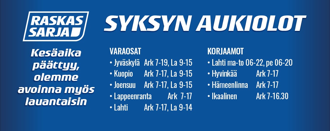 Syksyn aukioloajat